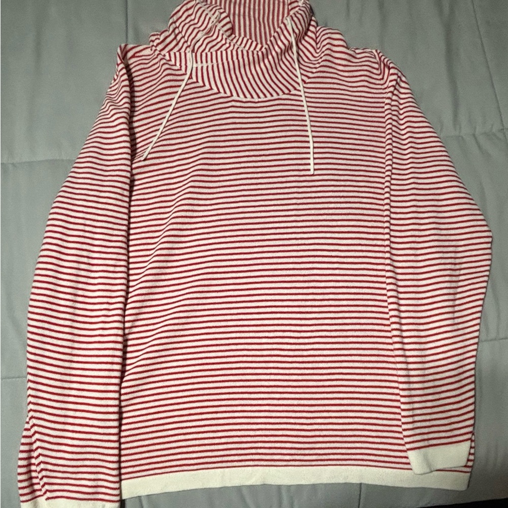CAbi Striped Red and Cream Hoodie